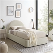 Resort Arched Round Twin Platform Bed in Heathered Weave Ivory