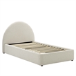 Resort Arched Round Twin Platform Bed in Heathered Weave Ivory
