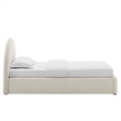 Resort Arched Round Twin Platform Bed in Heathered Weave Ivory