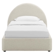 Resort Arched Round Twin Platform Bed in Heathered Weave Ivory