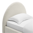 Resort Arched Round Twin Platform Bed in Heathered Weave Ivory