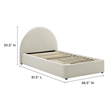 Resort Arched Round Twin Platform Bed in Heathered Weave Ivory