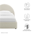 Resort Arched Round Twin Platform Bed in Heathered Weave Ivory