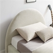 Resort Arched Round Twin Platform Bed in Heathered Weave Ivory