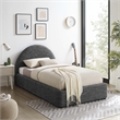 Resort Arched Round Twin Platform Bed in Heathered Weave Slate