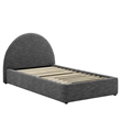 Resort Arched Round Twin Platform Bed in Heathered Weave Slate