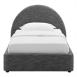 Resort Arched Round Twin Platform Bed in Heathered Weave Slate