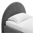 Resort Arched Round Twin Platform Bed in Heathered Weave Slate
