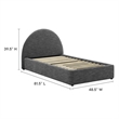 Resort Arched Round Twin Platform Bed in Heathered Weave Slate