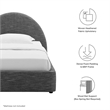 Resort Arched Round Twin Platform Bed in Heathered Weave Slate