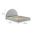 Resort Arched Round Full Platform Bed in Heathered Weave Light Gray
