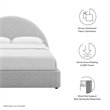 Resort Arched Round Full Platform Bed in Heathered Weave Light Gray