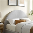 Resort Arched Round Full Platform Bed in Heathered Weave Light Gray