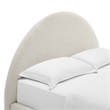 Resort Arched Round Queen Platform Bed in Heathered Weave Ivory