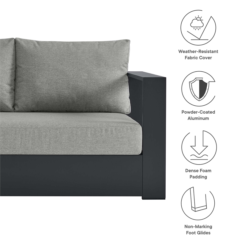 Tahoe Modular Right-Facing Loveseat in Gray Gray