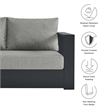 Tahoe Modular Right-Facing Loveseat in Gray Gray