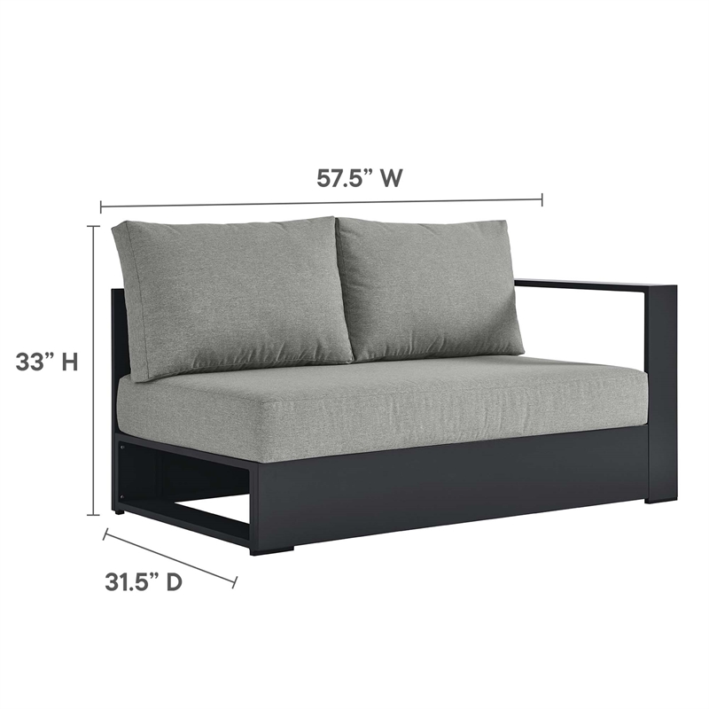 Tahoe Modular Right-Facing Loveseat in Gray Gray