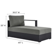Tahoe Modular Right-Facing Chaise Lounge in Gray Charcoal