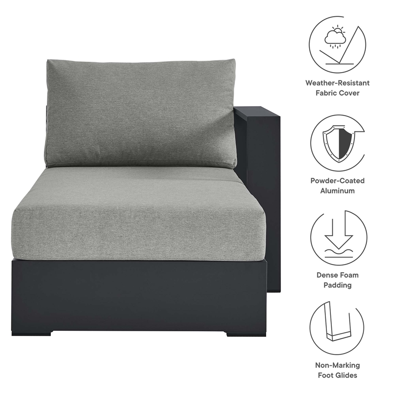 Tahoe Modular Right-Facing Chaise Lounge in Gray Gray