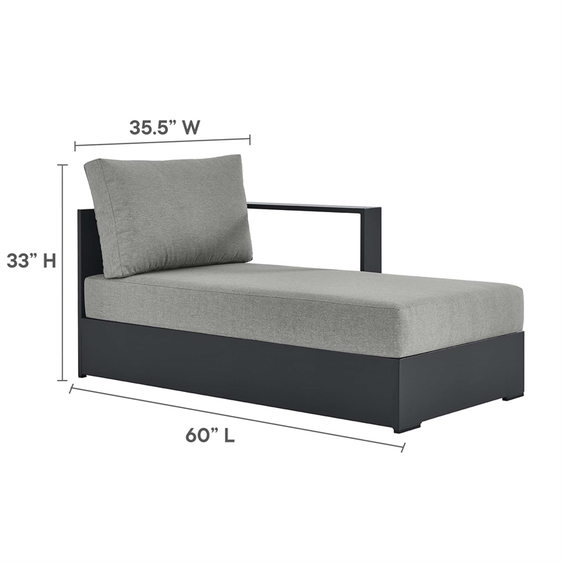 Tahoe Modular Right-Facing Chaise Lounge in Gray Gray