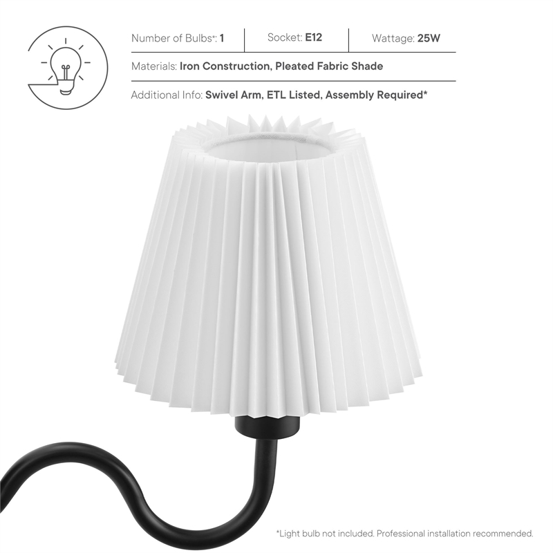 Wave Wall Sconce in Black