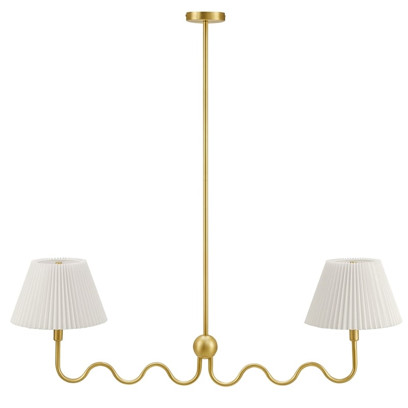 Modway Wave Pendant Light in Brass