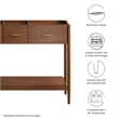 Zaire Bathroom Vanity Cabinet (Sink Basin Not Included) in Walnut