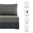 Tahoe Modular Armless Chair in Gray Charcoal