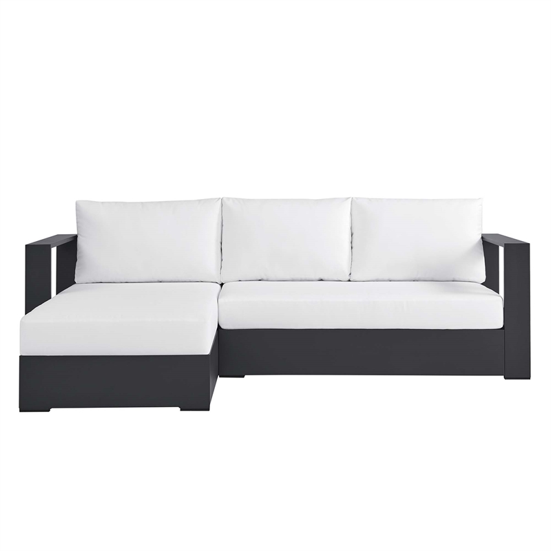 Tahoe 2-Piece Left-Facing Chaise Sectional Sofa Set in Gray White