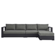 Tahoe 3-Piece Right-Facing Chaise Sectional Sofa Set in Gray Charcoal