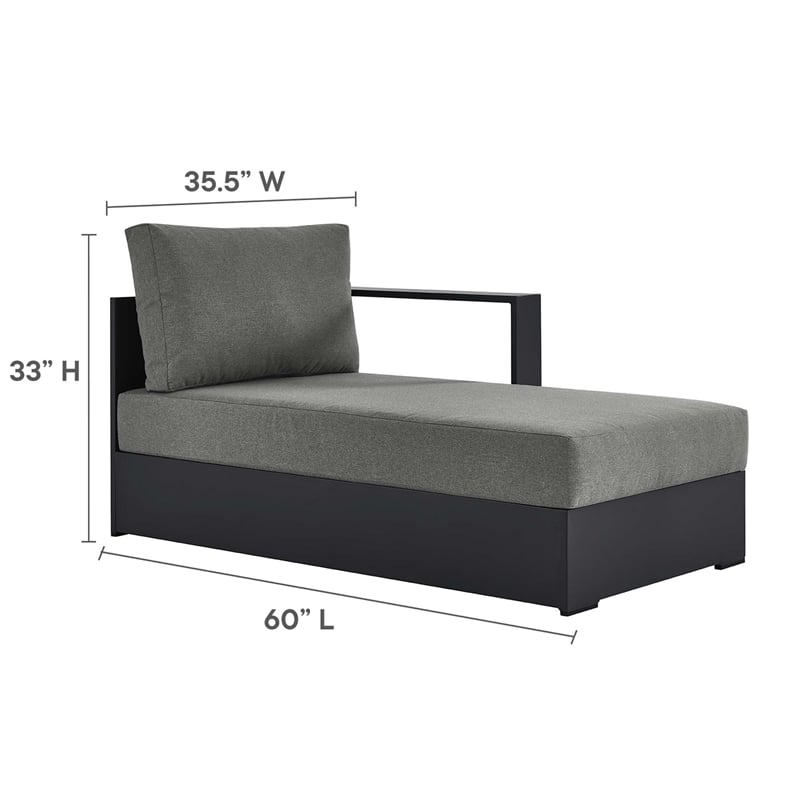 Tahoe 3-Piece Right-Facing Chaise Sectional Sofa Set in Gray Charcoal