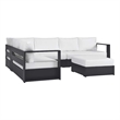 Modway Tahoe Aluminum Outdoor 5-Piece Sectional Sofa Set in Gray White