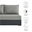 Tahoe Modular Left-Facing Loveseat in Gray Gray