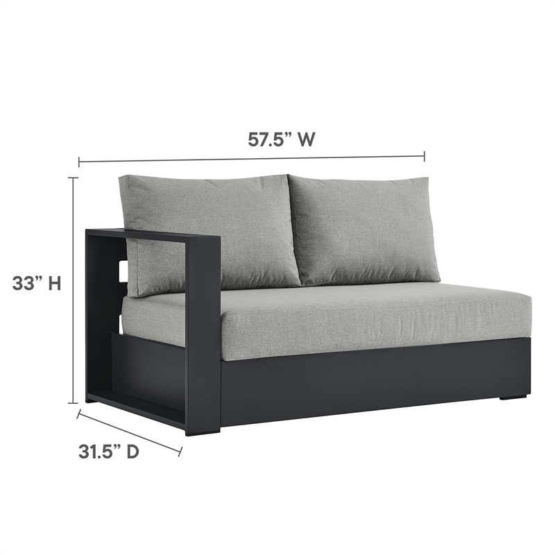 Tahoe Modular Left-Facing Loveseat in Gray Gray