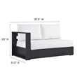 Tahoe Modular Left-Facing Loveseat in Gray White