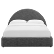 Resort Arched Round Queen Platform Bed in Heathered Weave Slate