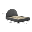 Resort Arched Round Queen Platform Bed in Heathered Weave Slate