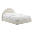 Resort Arched Round King Platform Bed in Heathered Weave Ivory