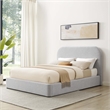 Keynote Curved Full Platform Bed in Heathered Weave Light Gray