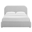 Keynote Curved Full Platform Bed in Heathered Weave Light Gray