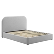 Keynote Curved Queen Platform Bed in Heathered Weave Light Gray