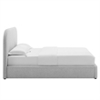 Keynote Curved Queen Platform Bed in Heathered Weave Light Gray