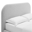 Keynote Curved Queen Platform Bed in Heathered Weave Light Gray