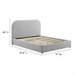 Keynote Curved Queen Platform Bed in Heathered Weave Light Gray