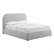 Keynote Curved Queen Platform Bed in Heathered Weave Light Gray