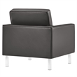Loft Armchair and Ottoman Set in Silver Gray