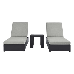 Tahoe 3-Piece Chaise Lounge Set in Gray Gray