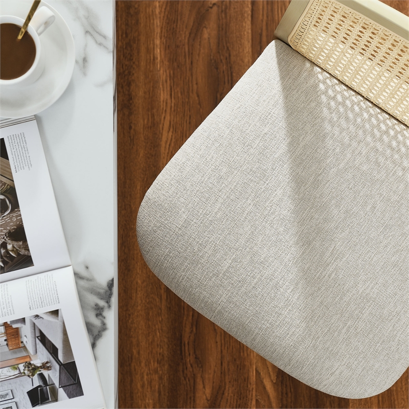 Monarch Counter Stool in Antique White Natural Heathered Weave Ivory
