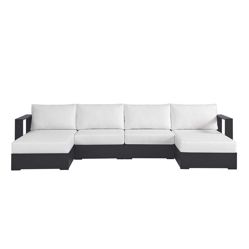 Tahoe 4-Piece Sectional Sofa Set in Gray White