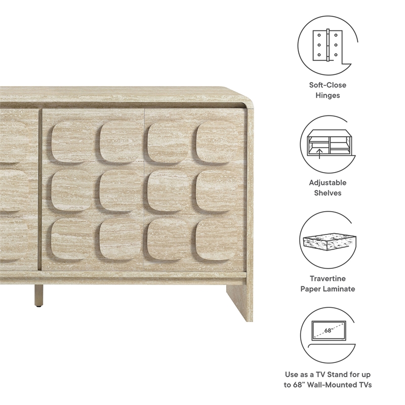 Modway Toscana Premium Laminate Sideboard in Travertine